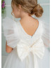 Ivory Lace Tulle Ankle Length Flower Girl Dress Ivory Lace Tulle Ankle Length Flower Girl Dress